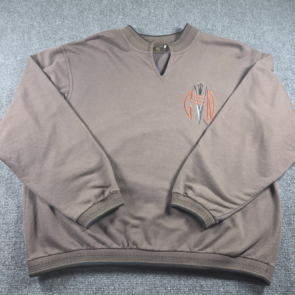 VTG Fiorucci Classic Nouveau Embroidered Mock Neck Sweater XL Made In Italy